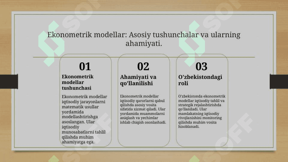 Ekonometrik modellarning 3