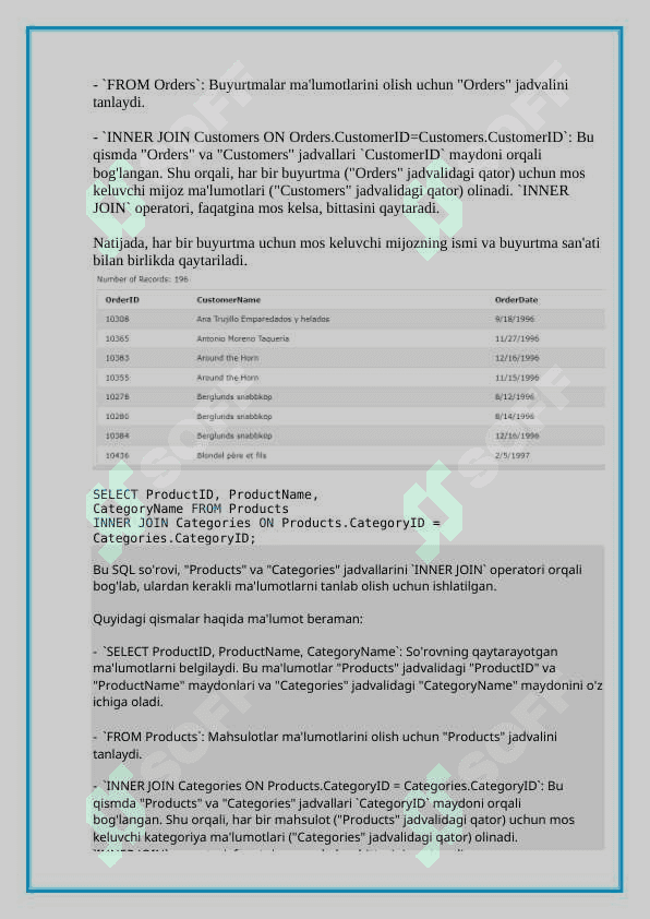 Ma’lumotlar bazasi xavfsizligi (Joins, GROUP BY ,CASE ,ALTER TABLE ) 7