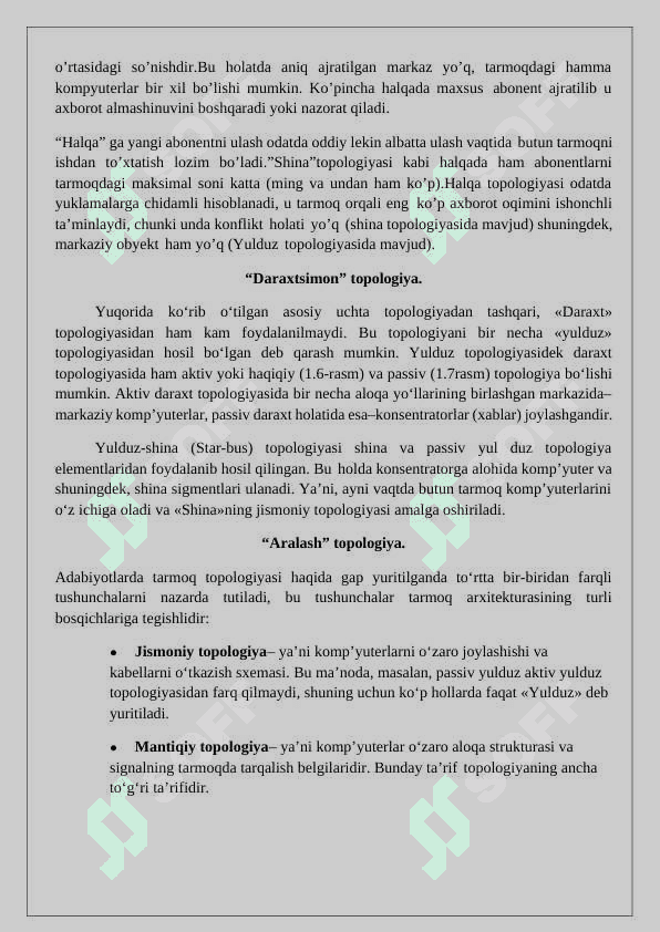 Kompyuter tarmoqlarining tarixi. 5