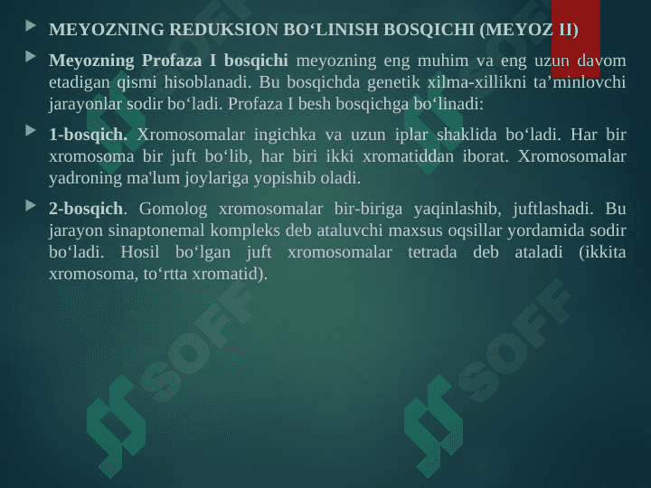 Hujayra reproduksiyasi, meyoz 3