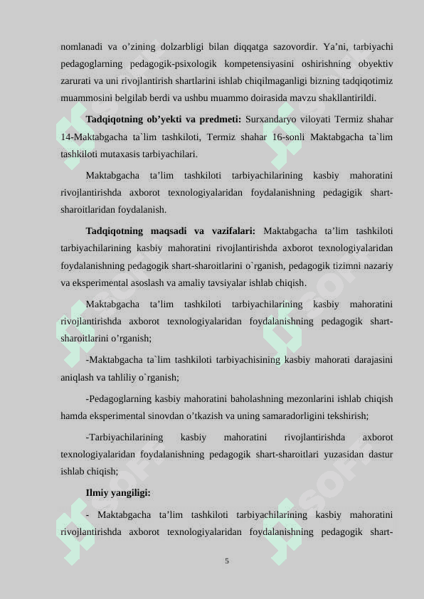 TARBIYACHILARNI KASBIY MAHORATINI RIVOJLANTIRISHDA AXBOROT TEXNOLOGIYALARIDAN FOYDALANIS 5
