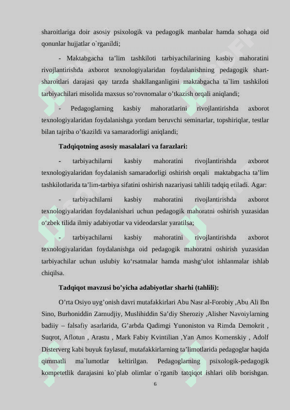 TARBIYACHILARNI KASBIY MAHORATINI RIVOJLANTIRISHDA AXBOROT TEXNOLOGIYALARIDAN FOYDALANIS 6