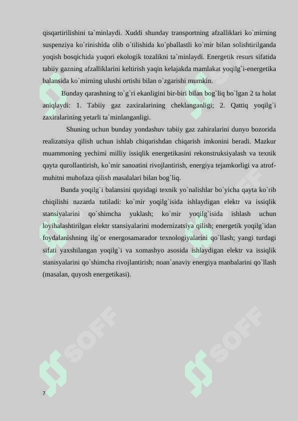 “Energetika va uning tabiiy xo`jalik tizimlariga ta`siri” 7