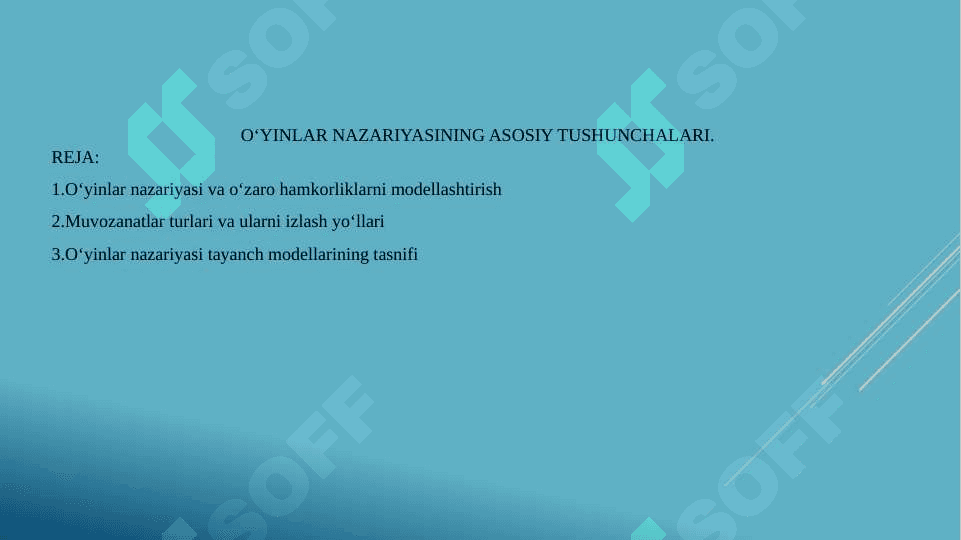 O‘YINLAR NAZARIYASINING ASOSIY TUSHUNCHALARI 3