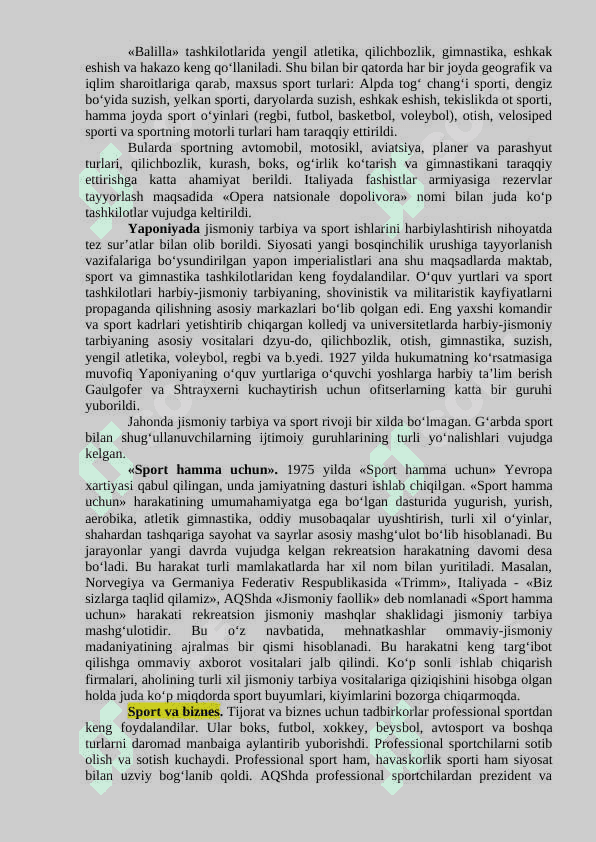 Eng yangi davrda jismoniy tarbiya va sport (XX asr boshlari – hozirgi davrgacha) 3