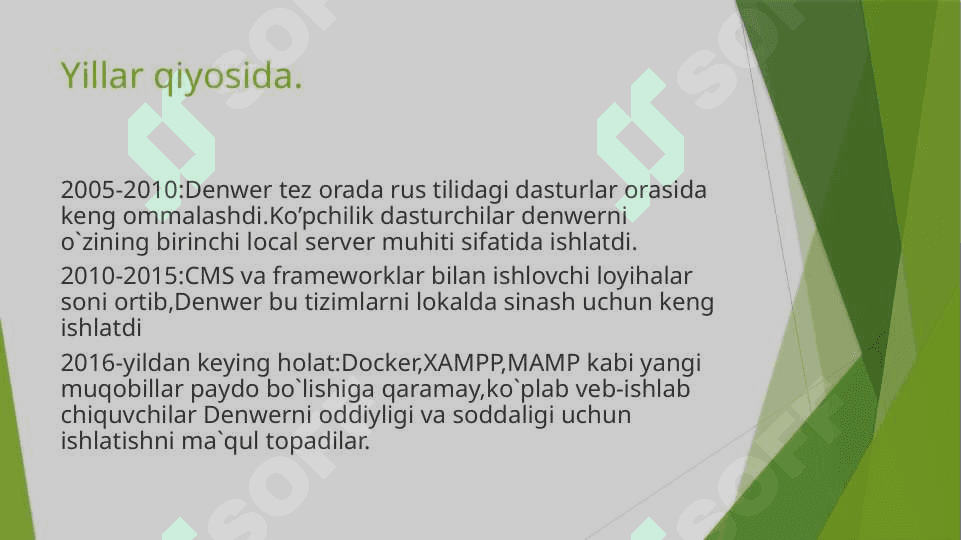 Denwer dasturi bo`yicha ish olib borish 4