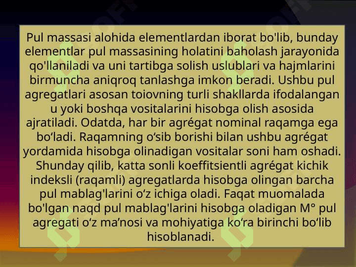 pul massasi va pul agregatlari 3
