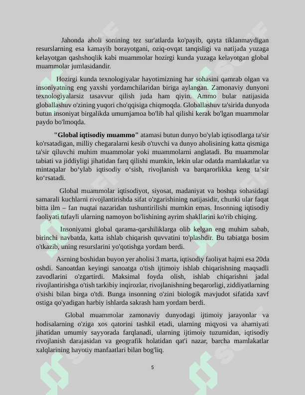 Jahonning global iqtisodiy muammolari 5