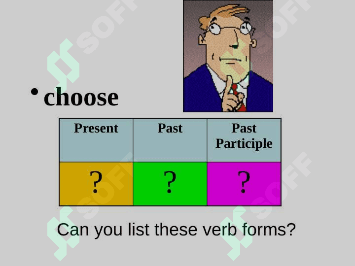 Regular and irregular verbs. England 8