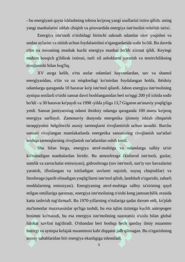 “Energiya, oziq ovqat, chuchuk suv va xomashyo muammolari” 5