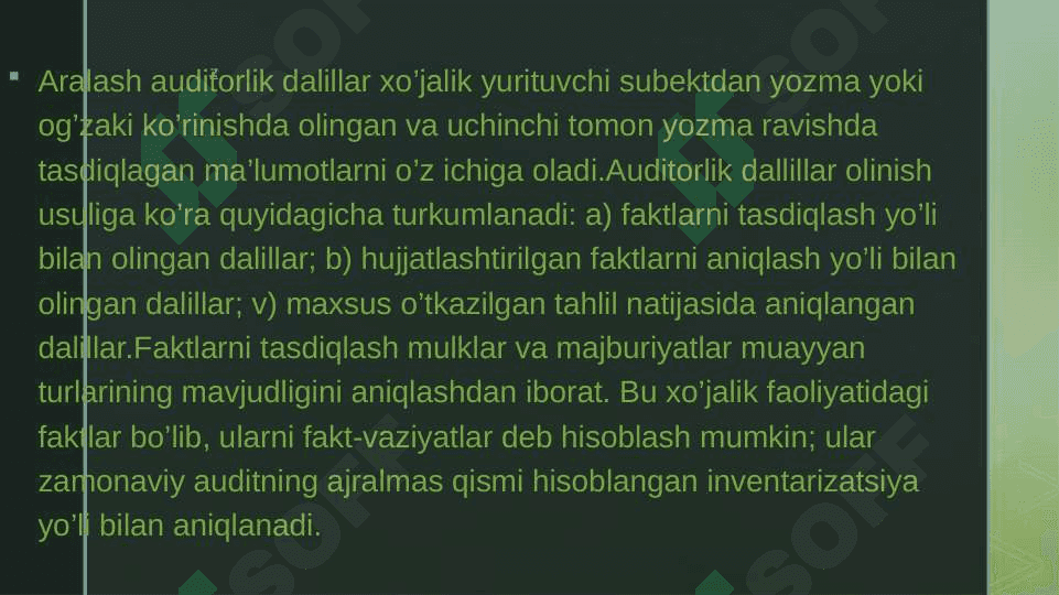 Auditorlik dalilar 3