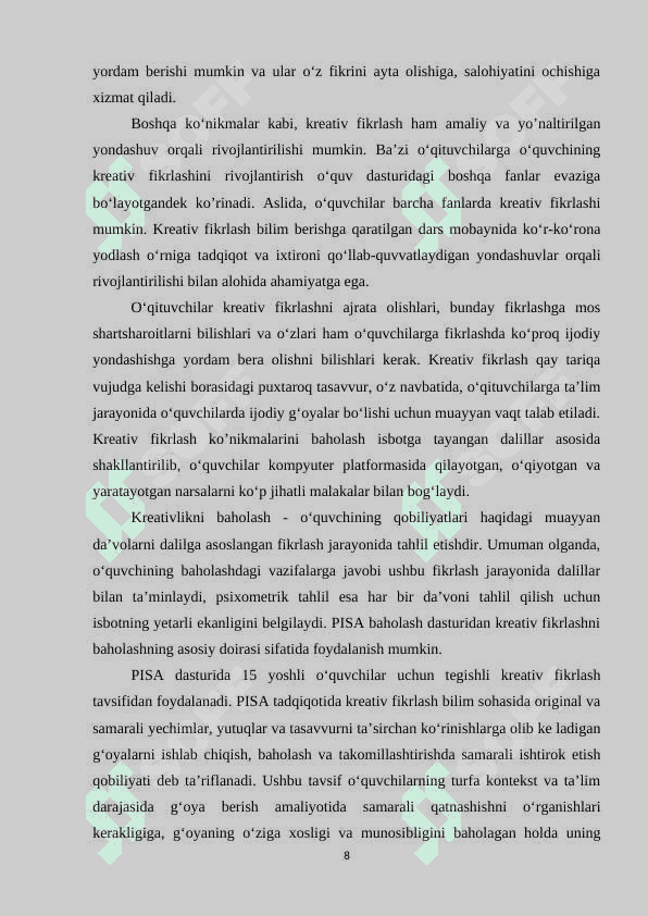 Kreativ fikrlash va uni rivojlantirish yo’llari 1