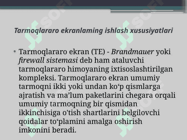 Biror tarmoqlararo ekran vositasini (masalan, ZoneAlarm) o‘rnatish va sozlash 3