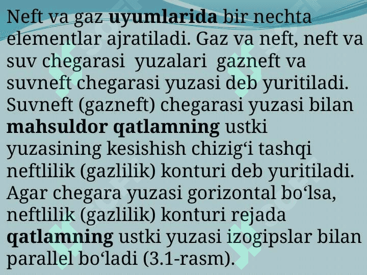 Neft va gaz konlarining kon geologik tavsifi 5