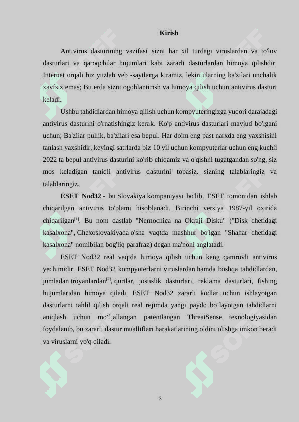 ESET NOD32 antivirus vositasidan foydalanish. 3