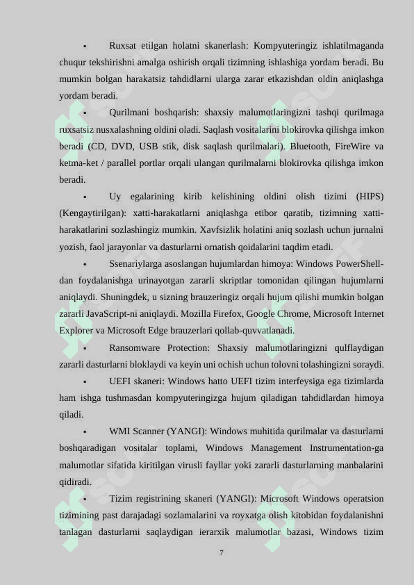 ESET NOD32 antivirus vositasidan foydalanish. 7