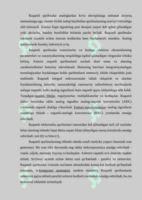 Vaqt va daraja bo’yicha signallarni ifodalash 5