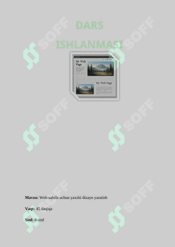 8_sinf_informatika Web-sahifa uchun yaxshi dizayn yaratish Dars ishlanma 2