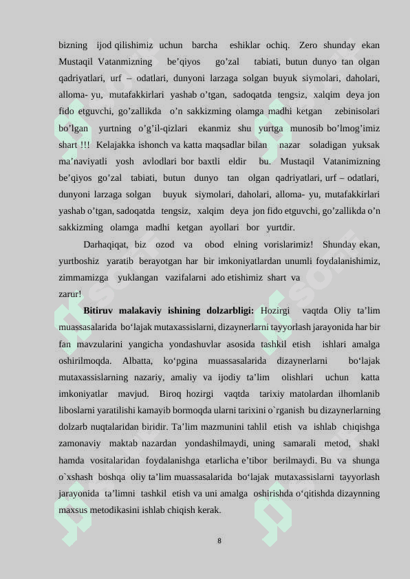 Milliy matolardan foydalanib romantik uslubda ayollar komplekti dizayn loyihasini ishlab chiqish 8