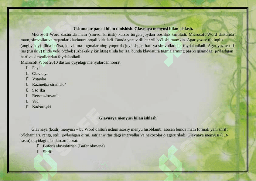 Xujjat yaratishda  grafik obeyktlar bilan ishlash 4