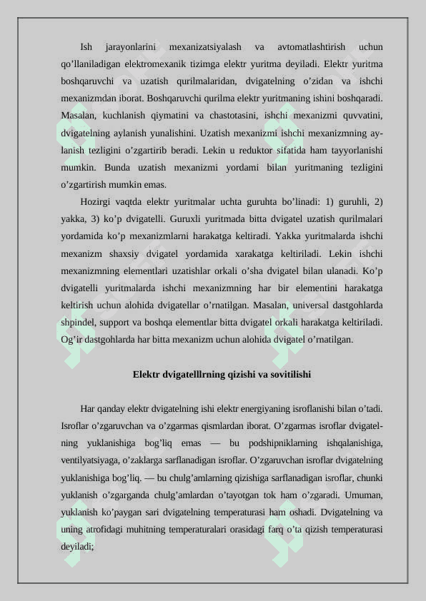 Elektr yuritma va boshqarish apparaturasi 2