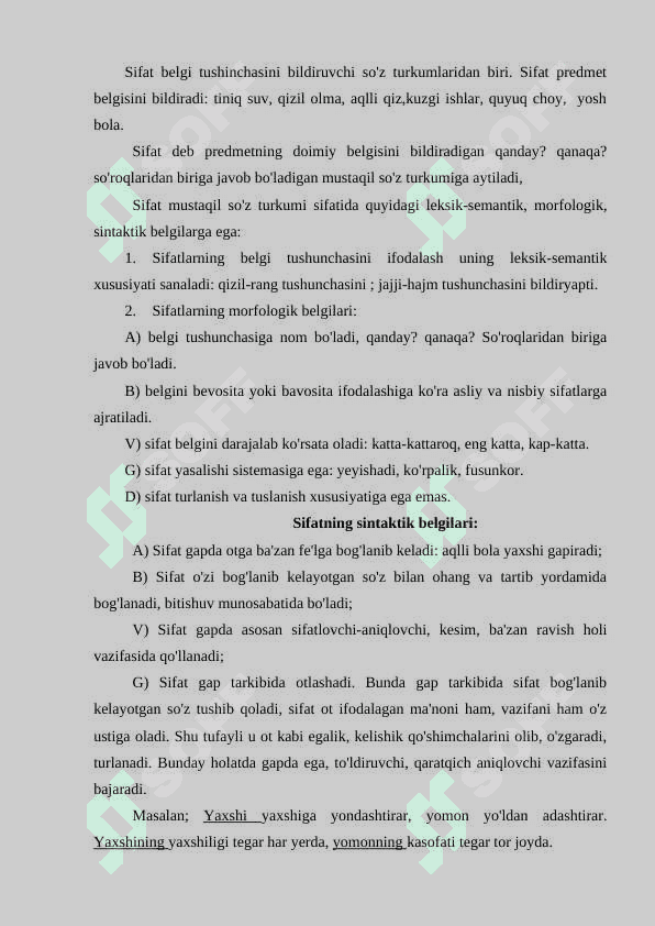 SIFATLARDA DARAJA 2