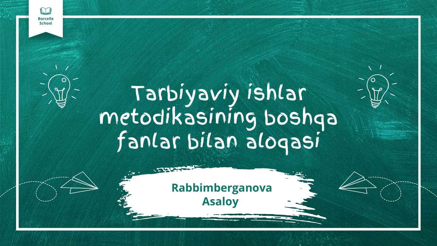 Tarbiyaviy ishlar metodikasining boshqa fanlar bilan aloqasi