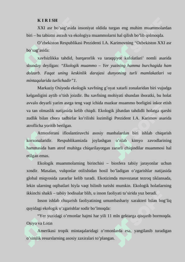 EKOLOGIYA SOHASIDAGI DAVLAT BOSHQARUV ORGANLARI VAKOLATI 2