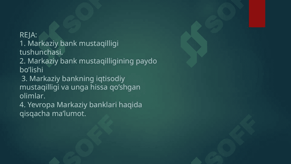 Markaziy bank Mustaqilligi pptx 2