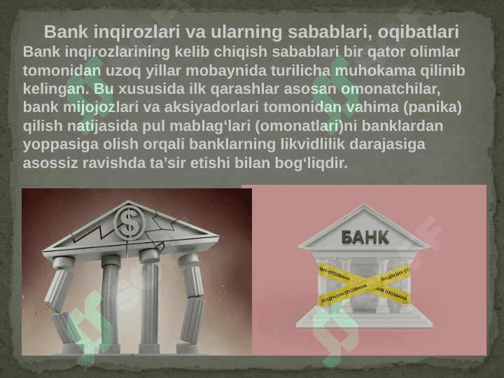 Bank inqirozlari pptx 2