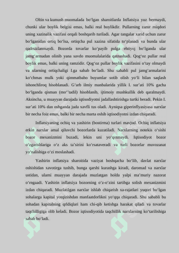 Inflatsiya jarayonlari tahlili kurs ishi docx 8