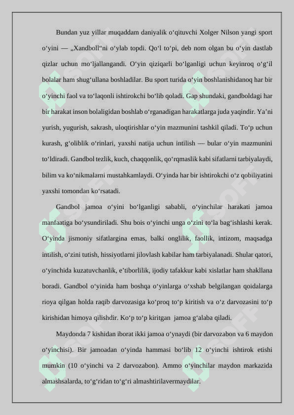 Gandbol (qo‘l to‘pi) 2