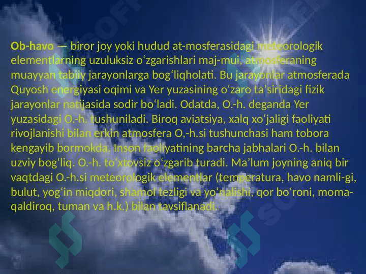Ob-havo elementlari va iqlim 3