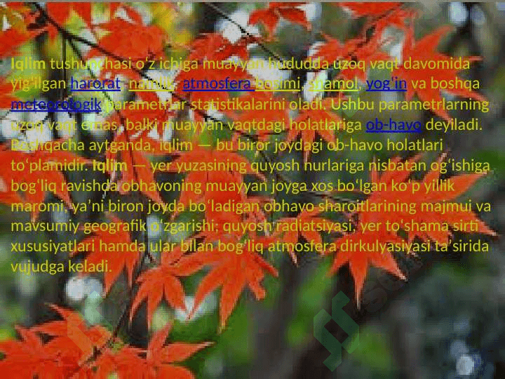 Ob-havo elementlari va iqlim 7