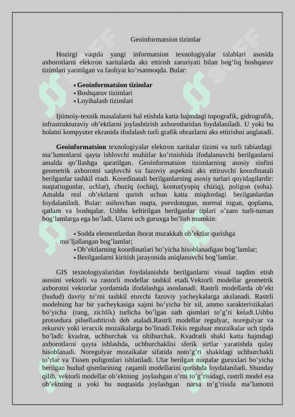 Geoinformatsion tizimlar 2