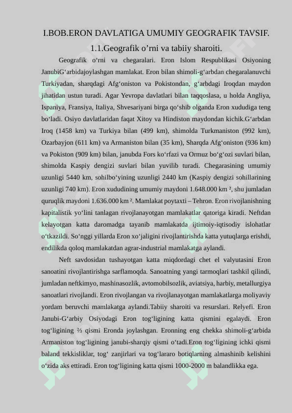 “Eron davlatiga iqdisodiygeografik tavsif” 4