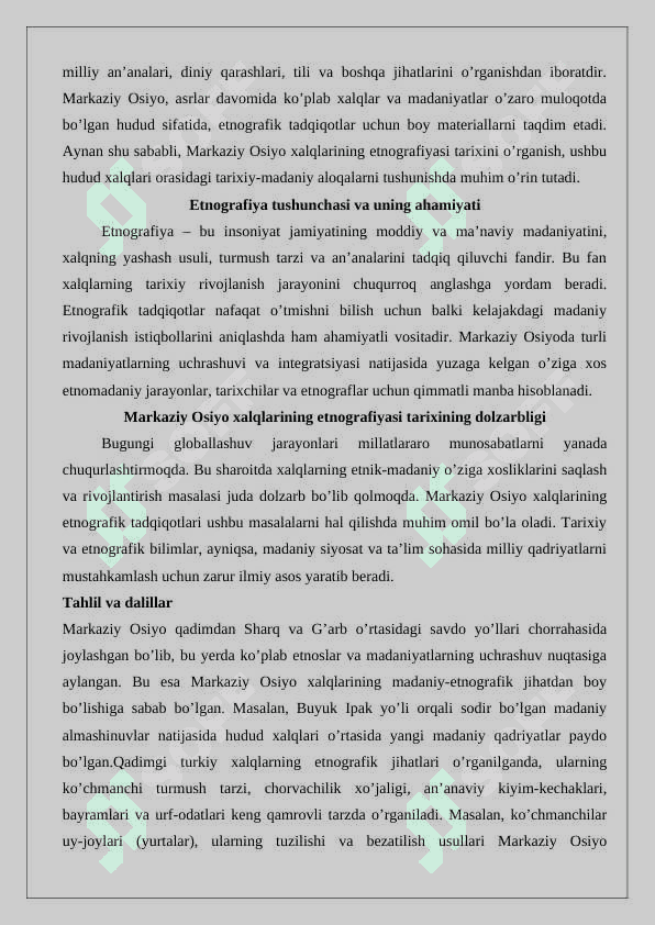 Markaziy Osiyo xalqlari etnografiyasi tarixi 2