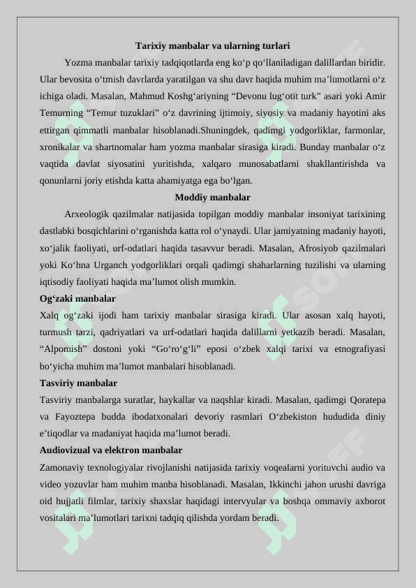 Tarixiy manbalarning umumiy tavsifi 3