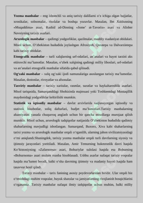 Tarixni organishda tarixiy manbalarni beqiyos ahamiyati 3