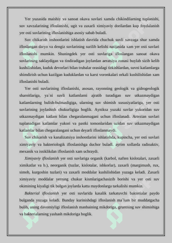 Gruntlar tarkibidagi suv turlari,tasnifi va tavsifi 8