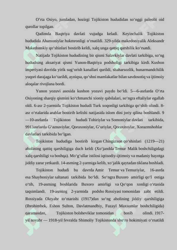 «Tojikiston davlatiga iqdisodiy-geografik tavsif » 7