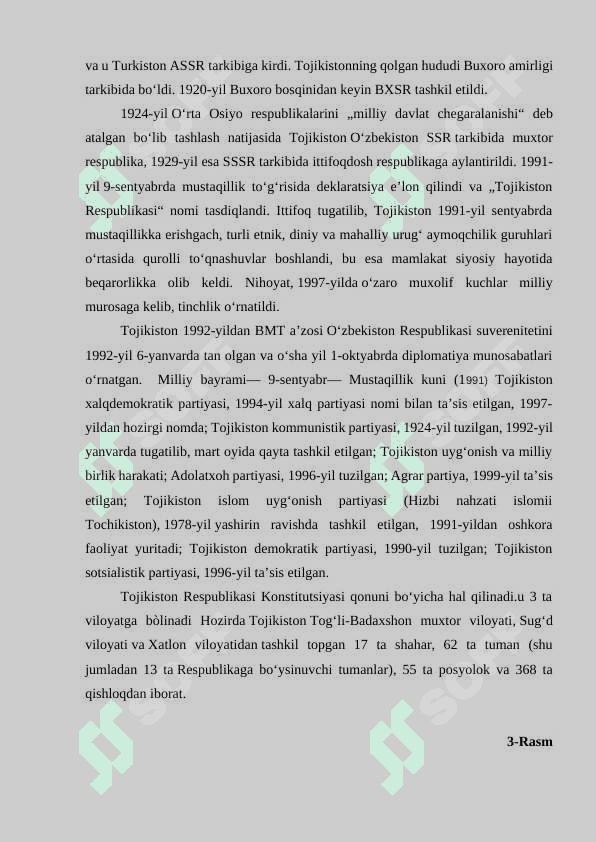 «Tojikiston davlatiga iqdisodiy-geografik tavsif » 8