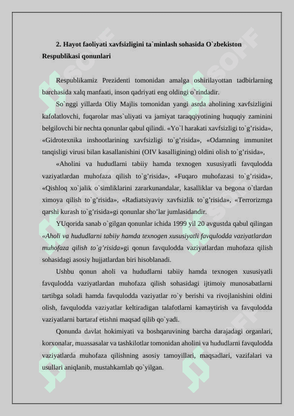 Hayot faoliyati xavfsizligining huquqiy asoslari 4