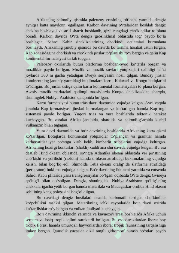 «AFRIKA IQLIMI VA UNI HOSIL QILUVCHI OMILLAR » 8