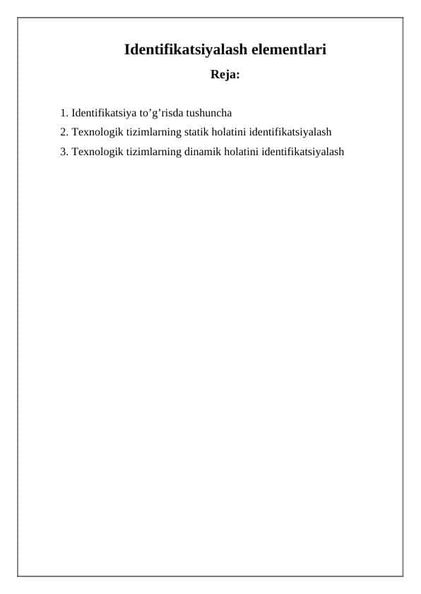 Identifikatsiyalash elementlari