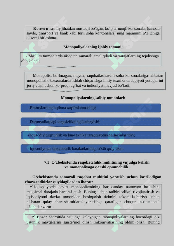 IQTISОDIУОTDА MОNОPОLIZMGА QАRSHI SIУОSАT VА RАQОBАTNI RIVОJLАNTIRISHDА DАVLАTNING RОLI 4