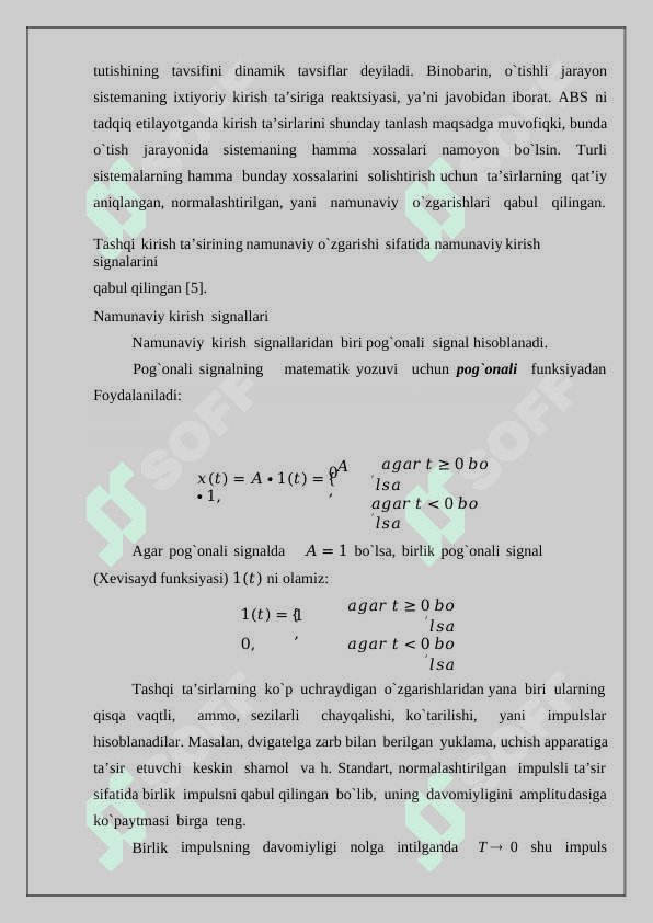 Implus o‘tish funksiyasini chastotaviy usulda aniqlash 3