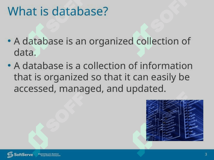 Data storage and black-up 3