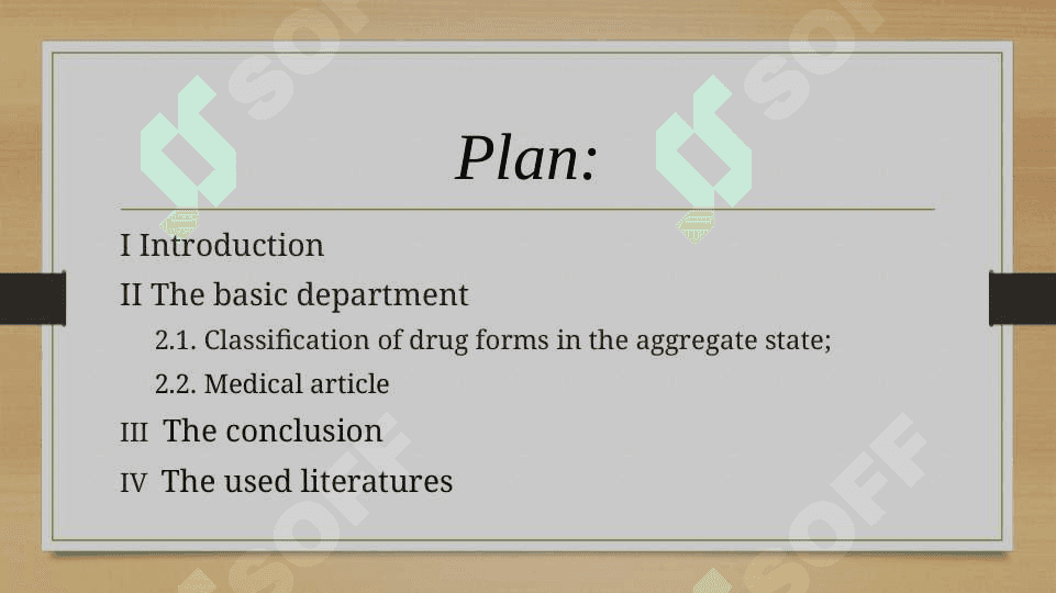 The Common forms of the drugs. 2