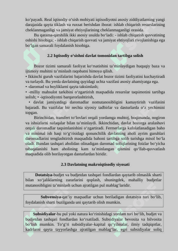 Iqtisodiy siyosat asoslari va tarkibi 2